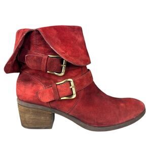 Donald J Pliner Women’s Dane BV Red Suede Ankle Boots Size US 9
